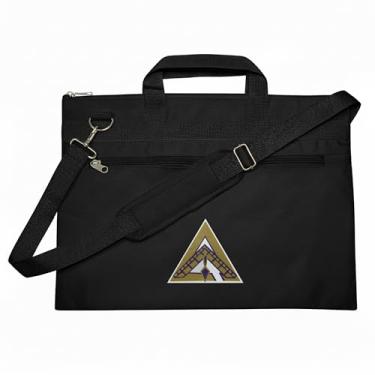 Imagem de Bolsa Masonic Cryptic Masons Grand Council preta impressa, leve com mão e ombro, Preto, Small