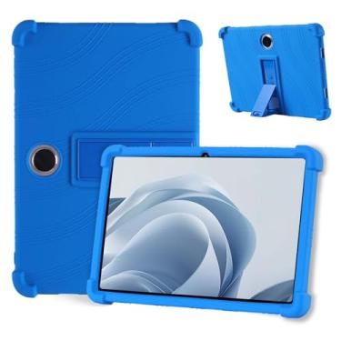 Imagem de Capa para tablet Oppo Pad SE, capa para tablet KONXISA com material de silicone premium, função de suporte dobrável, capa para tablet à prova de choque e proteção total, capas protetoras, azul