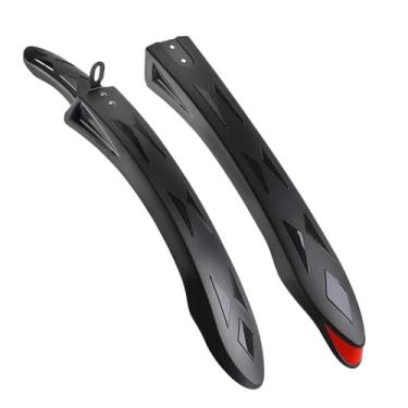 Imagem de Para-lamas de bicicleta para pneus dianteiros e traseiros de mountain bike aro 26/27,5 com sistema de liberação rápida.