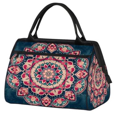 Imagem de Bolsa pequena para o fim de semana para mulheres, homens, com pintura de girassol, dobrável, bolsa esportiva leve para academia, Cor: 23 cm, 15.2*8.3*11.6 inch, Moderno