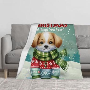 Imagem de Cobertor macio e leve, aconchegante e quente, árvore de Natal, cobertores de cachorro fofo, decoração de casa, presentes de festival para mulheres e homens, cobertor de flanela felpudo para cama, sofá