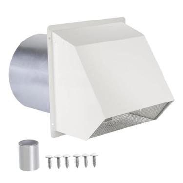 Imagem de Generic Tampa de ventilação de secadora, proteção externa, à prova d'água, para cozinha, para parede, 8 Inch White