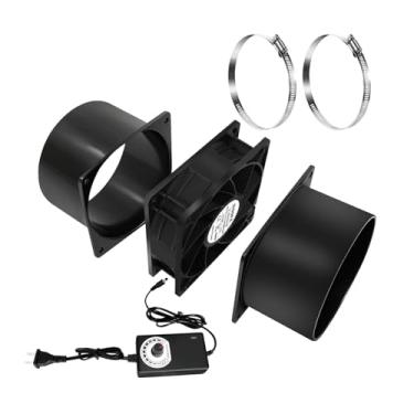 Imagem de Ｂｅｓｇａ Kit de extração de fumos com ventilador de exaustão para impressora 3D, com parafusos e controlador de velocidade para área de trabalho de gravação, 3 Inch Double Flange