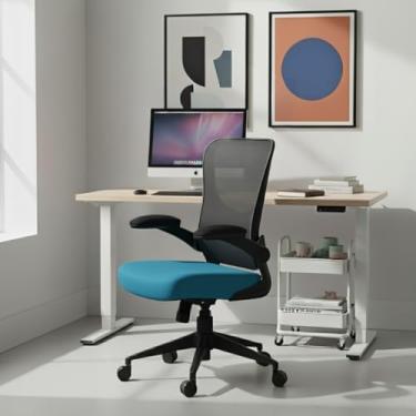 Imagem de Cadeira Escritorio Ergonomica e Confortável DT3 Vita com revestimento Mesh Spandex+Tecido Softex, braço retrátil até 90º,Espuma Injetada, Certificada NR-17(Blue)