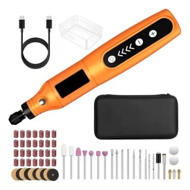 Imagem de Micro Retífica com 66 Acessórios e Maleta,Mini kit de Ferramentas Rotativas Sem Fio,5 Velocidades e Carregamento USB,3,7 V para Lixar, Polir,Perfurar, Gravar, Artesanato DIY