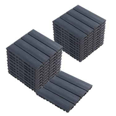 Imagem de SPXMQSS Decking composto, piso de jardim ao ar livre, telhas de deck interligadas WPC, para terraço de jardim, varanda, antiderrapante, fácil de instalar, ótima drenagem 30 x 30 x 2,2 cm D 22 peças