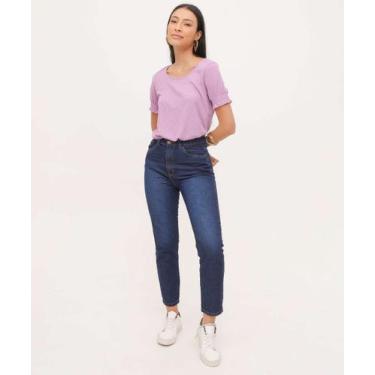 Imagem de Calça Mom Jeans Cintura Alta Bolsos-88002 - Akiyoshi, Jeans azul, 34