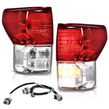 Imagem de PIT66 Lanterna traseira de LED, compatível com Toyota Tundra 2007-2013 Lâmpada traseira de substituição lado esquerdo do motorista e lado direito do passageiro