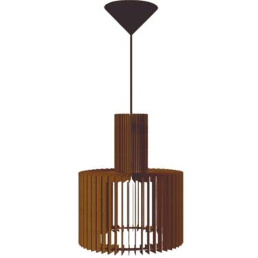 Imagem de Luminária Teto Tipo Pendente Moscou Mdf Completa - Cor:marrom