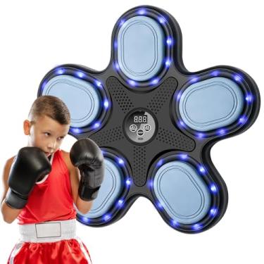 Imagem de OurStarry Máquina De Boxe De Música Inteligente Para Adultos E Crianças, Máquina De Treinamento Com Led Eletrônico Montado Na Parede, Equipamento De Treino Interno Em Casa Com Luvas De Boxe Premium