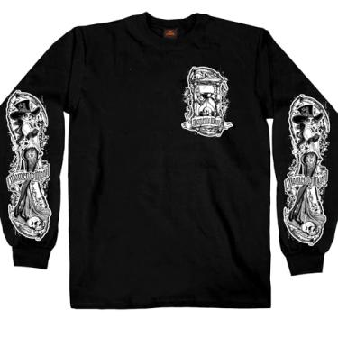 Imagem de Hot Leathers Esqueleto masculino de manga comprida Memento Mori com ampulheta