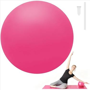 Imagem de Bola de Pilates pequena para exercícios de 22 cm, mini bola de ioga para estabilidade, barra, fitness, flexão, treinamento central, melhora o equilíbrio (rosa)