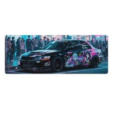 Imagem de HouLaiZhe JDM Tapetes de mesa de carro anime esportes carro lancer JDM carro esportes jogos tapetes de mouse pads grandes para teclado de mesa tapete de computador 30 x 80 cm