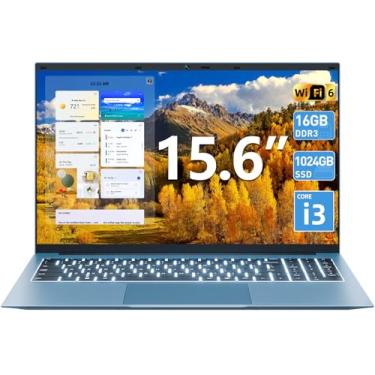 Imagem de SGIN Laptop de 15,6 polegadas, 16 GB de RAM, SSD de 1024 GB, laptops com Core I3, Win 11, notebook portátil, tela IPS FHD, WiFi 6, ângulo aberto de 180°, teclado retroiluminado