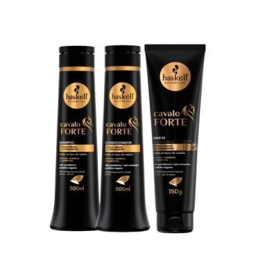 Imagem de Kit Cabelo Haskell Cavalo Forte Shampoo 500ml, Condicionador 500ml e L