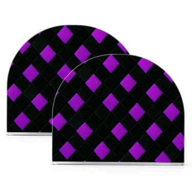 Imagem de Wassud Porta-guardanapos de acrílico em formato de diamante de Halloween, dispensador de guardanapo de papel moderno em forma de U para mesa, cozinha, sala de jantar, bancada 2 peças (comporta 50-60