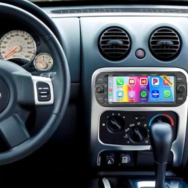 Imagem de Rádio veicular Android 14 para Jeep Liberty KJ 2002-2007 com CarPlay sem fio e Android Auto, tela sensível ao toque de 16,86 cm, unidade de cabeça estéreo para carro com GPS, Bluetooth, WiFi, FM RDS