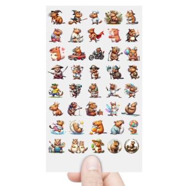 Imagem de Graviarte - Cartela 40 Adesivos Capivara DTF UV Envernizado Prova D'Água