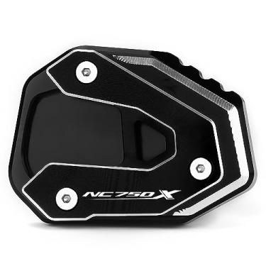 Imagem de Mokiton Placa de suporte de extensão de suporte lateral de motocicleta compatível com H.onda NC750X / DCT 2025 2024 2023 2022 2021 | Suporte de almofada de pé NC 750X 750 X NC750 X Acessórios (preto)