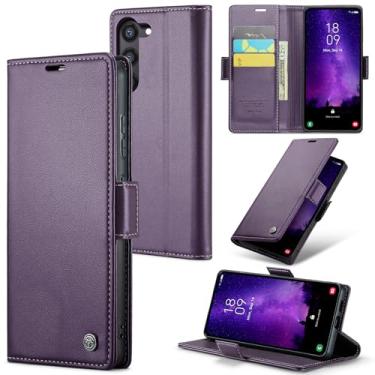 Imagem de owlhold Capa carteira para Samsung Galaxy S24 Plus, capa magnética flip, bloqueio RFID, 3 porta-cartões, suporte, couro PU moderno, capa de telefone TPU à prova de choque para Samsung Galaxy S24 Plus