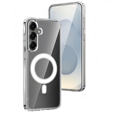 Imagem de ugagiboe Capa para Samsung Galaxy S24 FE: compatível com proteção contra quedas de nível militar, antiamarelamento, alta definição, suporte de carregamento sem fio ultrafino transparente e sólido (S24