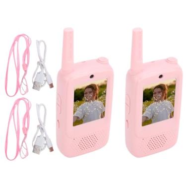 Imagem de Zyyini Intercomunicador de Vídeo para Crianças, 2 Pacotes de Intercomunicador de Chamada de Vídeo Recarregável Portátil de 2 Vias Com Tela de 2 Polegadas, 1640 Pés, Brinquedos Internos