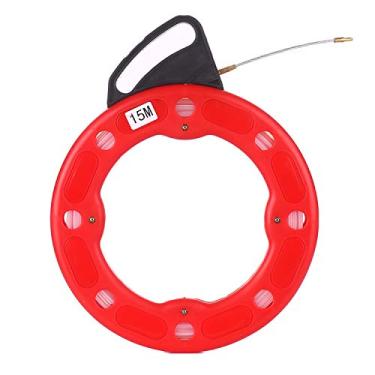 Imagem de Reel de Fita Pesca Fibra Vidro 15M Puller Conductor Cabo Elétrico com Estojo Impacto para Fio Drywall Teto Sob Tapete Co