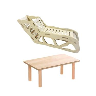 Imagem de Gralara Plataforma de madeira para brincar com hamster, escada de escalada e túnel para gaiola, 2 Peças