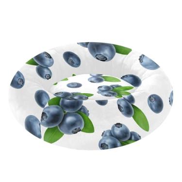Imagem de SEHANY Cama fofa para cachorro de rosquinha de mirtilo, removível e lavável, pequena cama redonda para gatos, cama fofa super macia para animais de estimação com fundo antiderrapante para cães