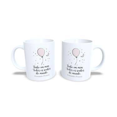 Imagem de Caneca de Cerâmica com Frase Clarice Lispector, Liberdade é Pouco, Branco, 325 ml, Design com Pomba (19058)