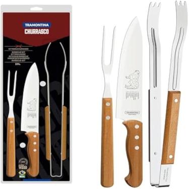 Imagem de Jogo de facas culinarias profissional churrasco corte precisao laminas afiadas, duraveis, essencial