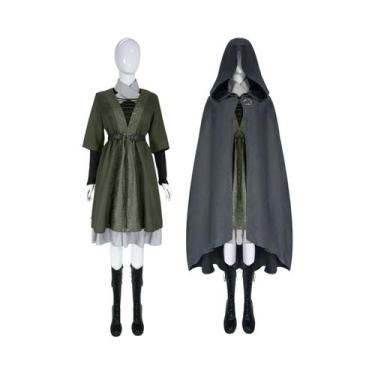 Imagem de Fantasia De Bruxa Para Mulheres Adultas, Vestido De Fantasia Com Capa 