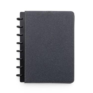 Imagem de Caderno de Anotações Executivo com Capa Dura, Material Sintético Cinza, Espiral Preto, 80 Folhas Destacáveis Pautadas, com Porta Canetas e Cartões, 22,3x18,0x2,1cm (1)