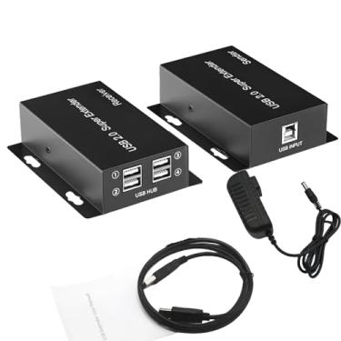 Imagem de ZEZEFUFU Extensor de cabo de rede USB 2.0 de 50 m sobre cabo Ethernet Rj45 Cat5e Cat6 para disco USB, teclado, impressoras, câmeras