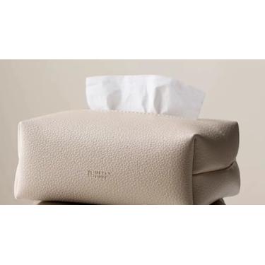 Imagem de Capa de caixa de lenços, suporte quadrado de couro PU, caixa de lenços moderna, organizador de papel facial, dispensador para banheiro