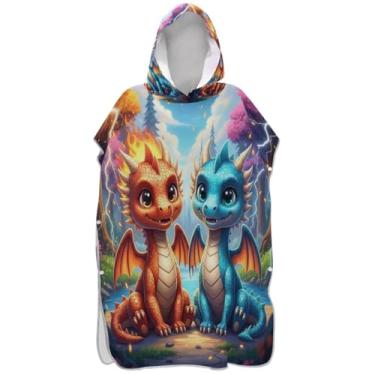 Imagem de Joisal Lindo dragão surf poncho trocador adulto plus size praia ponchos para homens praia banho toalhas com capuz