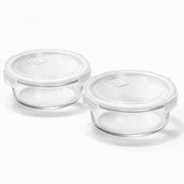 Imagem de Kit com 2 Potes Herméticos de Vidro 980ml com Tampa de Silicone para Alimentos