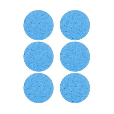 Imagem de HARFINGTON 6 peças de esponja de limpeza de ferro de solda 5 cm esponja de substituição de alta temperatura para limpeza ponta de ferro de solda, azul