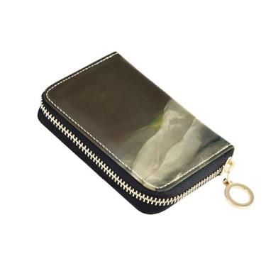 Imagem de Carteira feminina Francisco Goya Painting Maja com porta-cartões de couro com bloqueio de RFID, pequena carteira de viagem com zíper com chaveiro