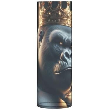 Imagem de Vasos cilíndricos florais com estampa de animais fofos para decoração de casa, vasos e plantadores de plástico, decoração floral personalizada, estética, 30 cm x 9,9 cm