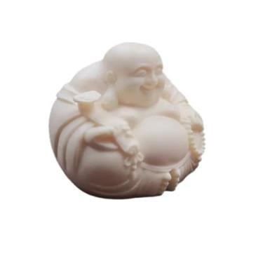 Imagem de FENNYYAR Ornamentos de mesa feitos à mão Maitreya, 5 cm, escultura de Buda mini estátua de Buda artesanato