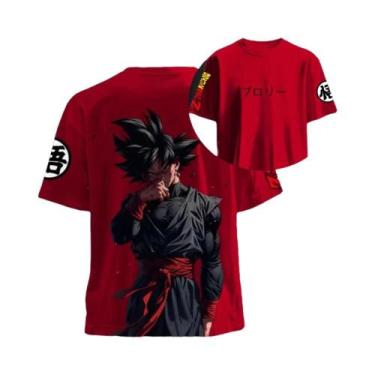 Imagem de Camiseta Masculina Preta De Algodão Dragon Ball Z Goku Black Broly Ani