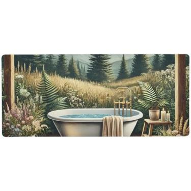 Imagem de Nature Bath Tapete de mesa verde para jogos, controle de precisão, mouse pad grande para jogos, 80 x 39,9 cm, tapete de computador
