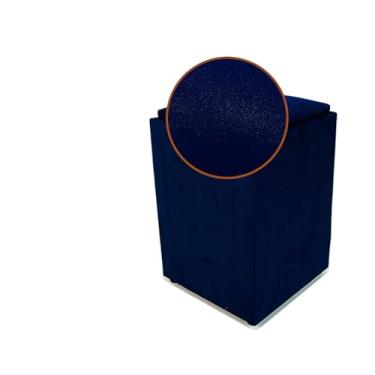 Imagem de Puff em Suede com Almofada – Puff Decorativo Confortável e Elegante para Sala, Quarto e(Azul Almofada)