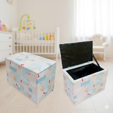 Imagem de Armazenamento médio, puff bau(AZUL FLORAL)