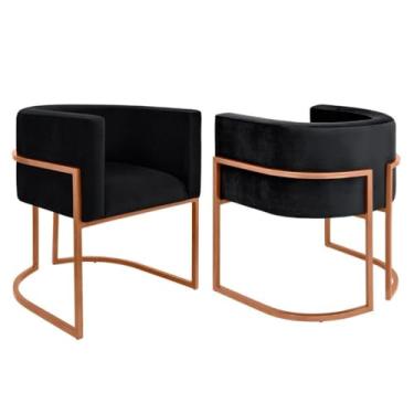 Imagem de Kit 2 Poltronas para Recepção - Conjunto Decorativo para Clínica, Consultório e Sala de Espera, Confortável e Moderno(preto.,prata)