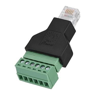 Imagem de Estink Adaptador Terminal RJ12, Conector Macho 6P6C para Conector Terminal de Parafuso de 6 Pinos Design Compacto Plástico Retardante de Chamas de Alto Impacto para Fiação de Cabo de