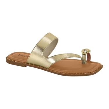 Imagem de Sandália Rasteira Feminina Beira Rio – Dedo Dourada, Conforto, Leve e Uso Diário – Moderna e Estilosa (Dourado, BR, Adulto, Numérico, 36)