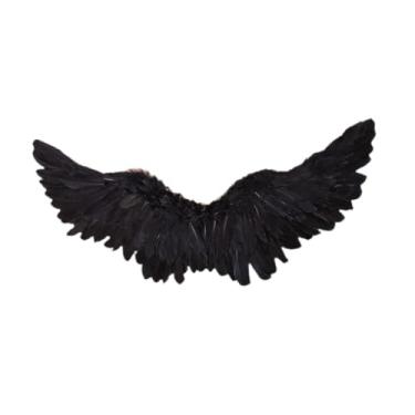 Imagem de Wzmzjy Asas de Anjo para Festas, Carnavais, Apresentações de Palco Encantadoras, Fantasias Decorativas, Preto
