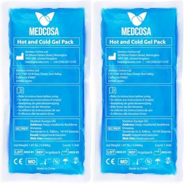 Imagem de 2 x bolsas de gelo reutilizáveis para lesões | Conjunto de gel flexível | Kit multiuso para alívio da dor | Para as costas, joelho, tornozelo, pescoço, ombro, pé, cotovelo, pulso e mais (Medcosa)